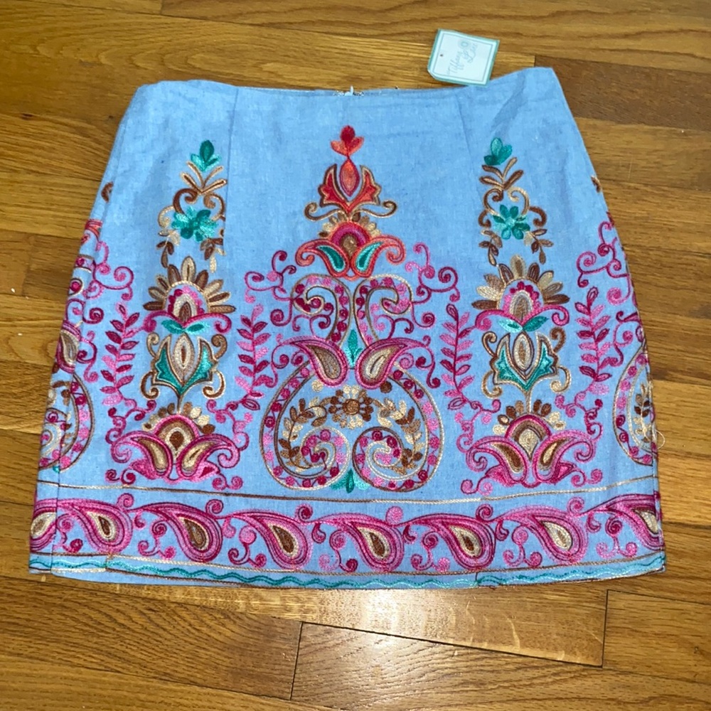 Boutique Embroidered Mini Skirt
